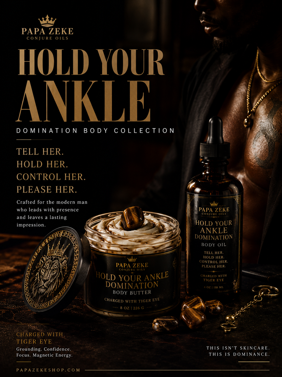 Papa Zeke Hoodoo Hold Your Ankle Body Butter-Limited Edition Tiger's Eye