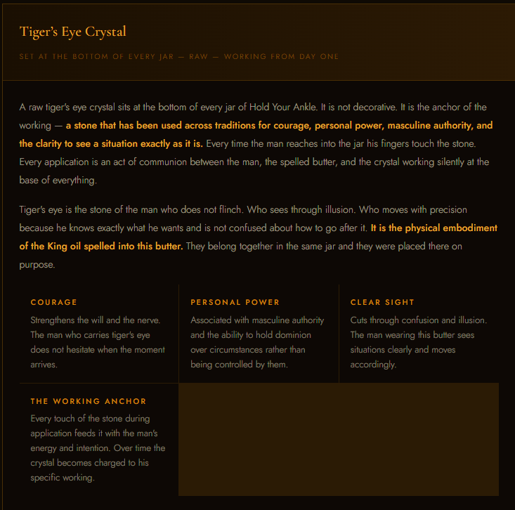 Papa Zeke Hoodoo Hold Your Ankle Body Butter-Limited Edition Tiger's Eye